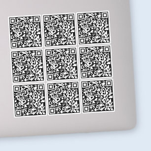 Erstellen Sie sofort 9 Scannable QR Codes Schwarz- Aufkleber