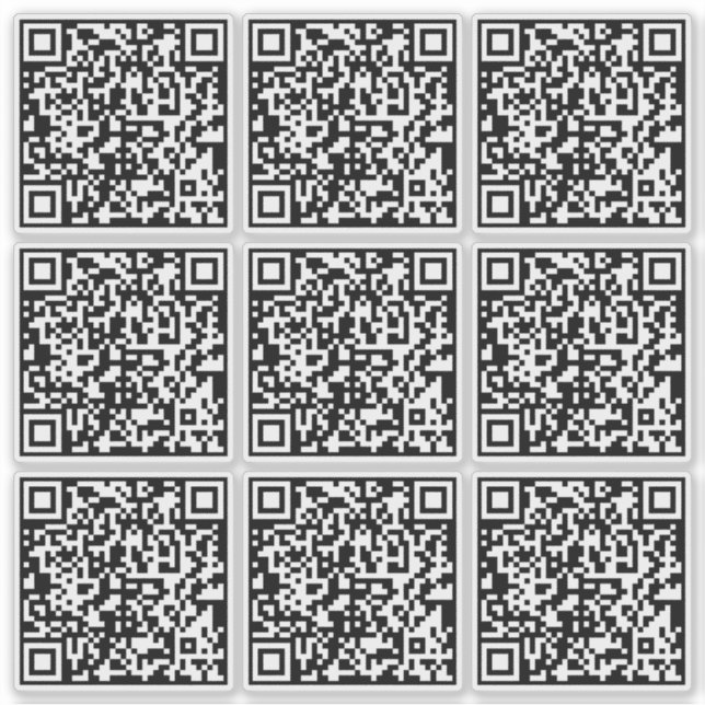Erstellen von 9 scannbaren QR-Codes sofort transpa Aufkleber (Vorderseite)