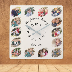 Erstellen von benutzerdefinierten Familie Foto Col Quadratische Wanduhr