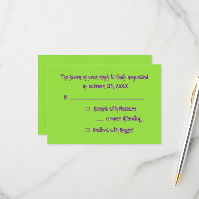 Erstellen von benutzerdefinierten Spaß Kids Hallow RSVP Karte (Vorderseite/Rückseite Beispiel)