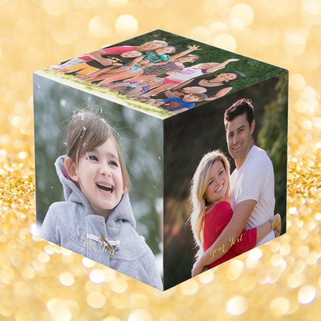 Erstellen von eigenem, festem Holz mit fünf x vier Würfel (Create Custom Solid Wood Five 4 x 4 Photos Text Cube)