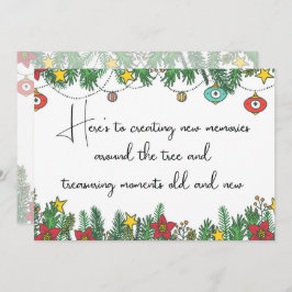 Erstellen von Erinnerungen rund um den Baum Feiertagskarte