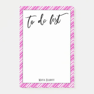 Erstellen von Handschriften, um rosa weißes Retro- Post-it Klebezettel