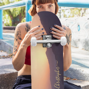 Erstellen von Personalisierten Foto Gold Monogramm Skateboard