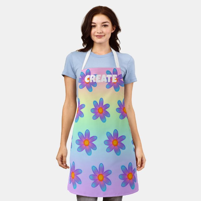 ERSTELLEN VON Rainbow-Blume-Schürze Schürze (Getragen)