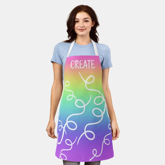 ERSTELLEN VON Rainbow Gradient Wirbel Schürze (Getragen)