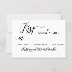 Erstellen von Schnörkeln Script-RSVP-Card-Song-Anf RSVP Karte