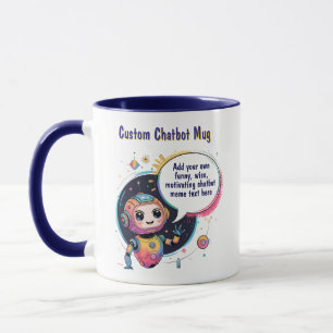 Erstellen von Talking-Chatbot-Memos Cartoon-Vorlag Tasse