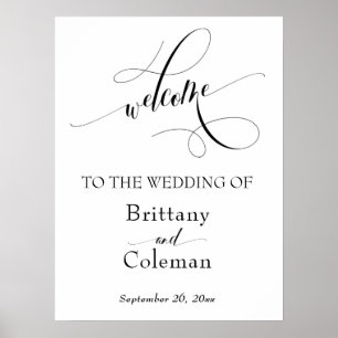 Erstellen von Typografie Simple Wedding Welcome Si Poster