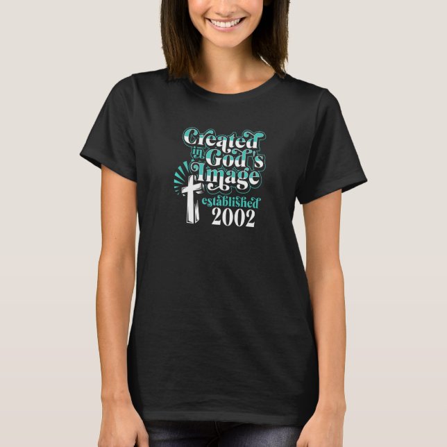 Erstellt in Waren Image 2002 Christlich B T-Shirt (Vorderseite)