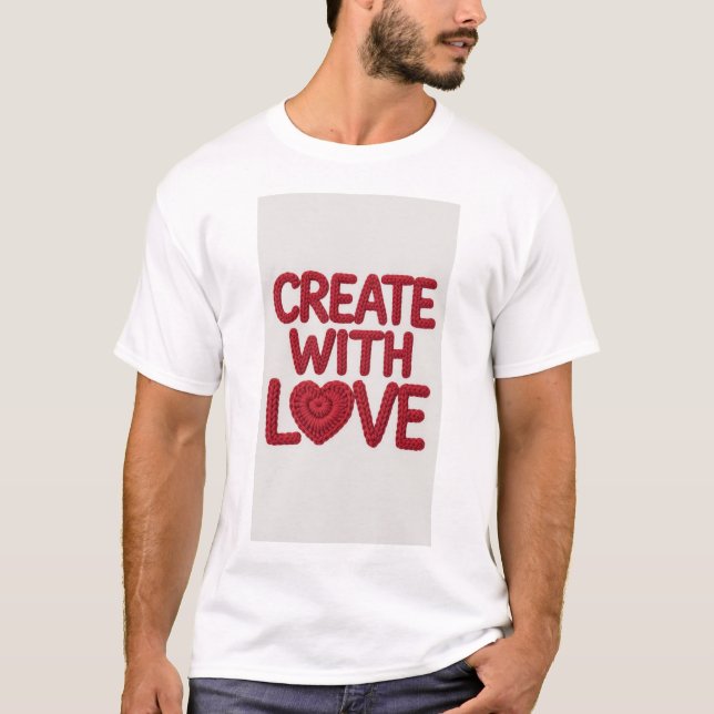 Erstellt mit Liebe T - Shirt (Vorderseite)