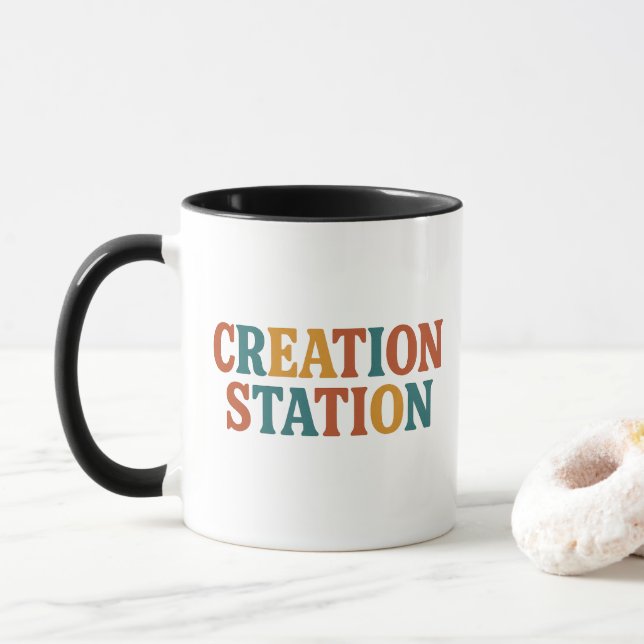 Erstellung Station Typografie-Kaffee Tasse (Mit Donut)