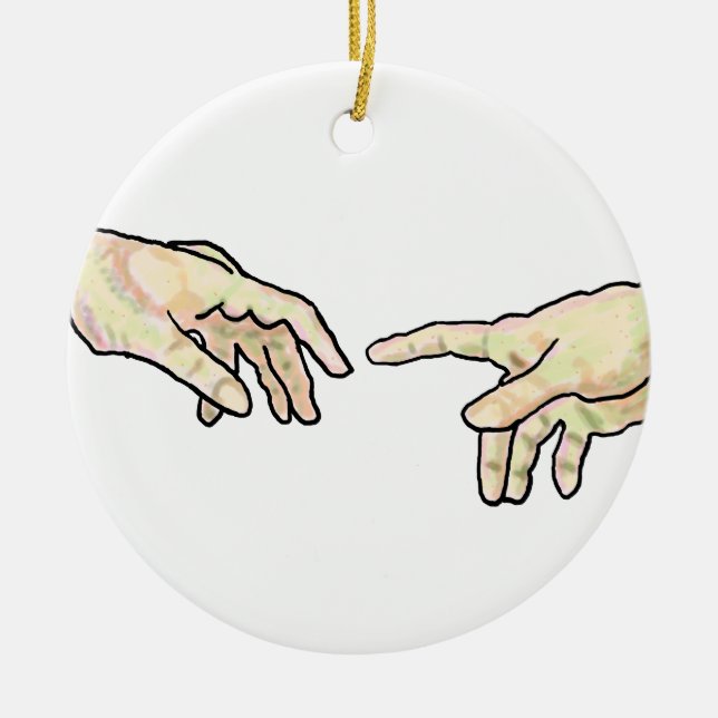 Erstellung von Adam Hands Keramik Ornament (Vorne)
