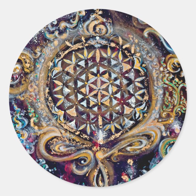 Erstellungszeit "Auswahl des kosmischen Ozeans" Runder Aufkleber (Vorderseite)