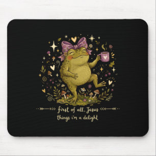 Erstens denkt Jesus, dass ein entzückender Frosch- Mousepad