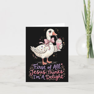 Erstens denkt Jesus, ein Gänsedesign ist ein Vergn Karte