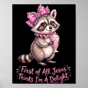 Erstens denkt Jesus, ein Vergnügen lustiger Waschb Poster