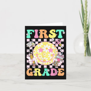 Erster 1. Klasse Lehrer Kid Preppy Erster Tag der Karte