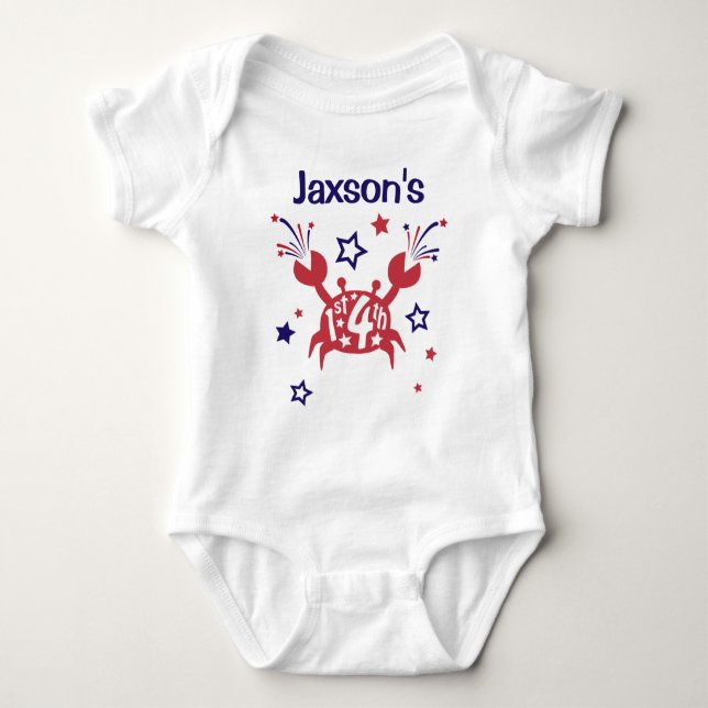 Erster 4. Juli Bodysuit Baby's 1. 4. Shirt (Vorderseite)