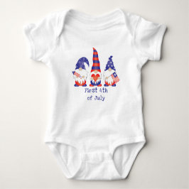 Erster 4. Juli Gnome Red White Blue Baby Strampler