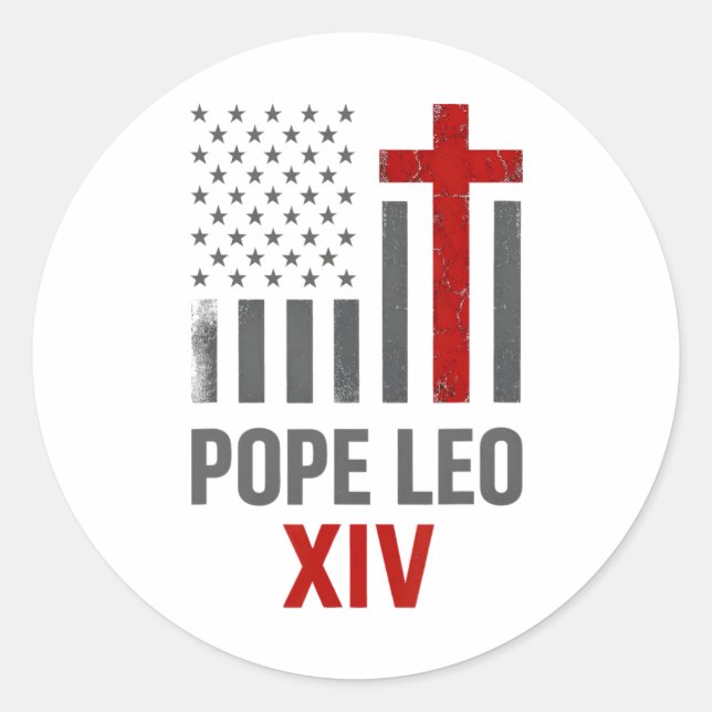 Erster amerikanischer Papst Leo Xiv Katholische re Runder Aufkleber (Vorderseite)