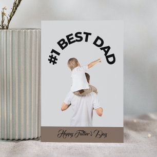 Erster Bester Vater Sohn Grau Modern Frohen Vatert Karte