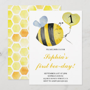Erster Bienentag Biene Honig Biene 1. Geburtstag Einladung