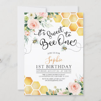 Erster Bienentag Süße zu Biene 1. Geburtstag Einladung