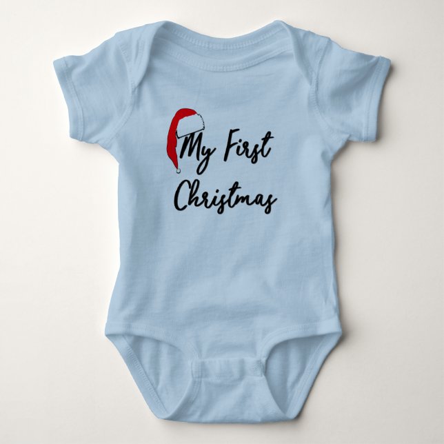 Erster Bodysuit des Babys Weihnachts(blau) Baby Strampler (Vorderseite)