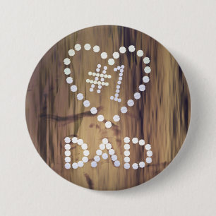 Erster Dad auf Holz-Optik-Hintergrund Button