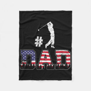 Erster Dad Golf-Shirt Vater Tag Amerikanische Flag Fleecedecke