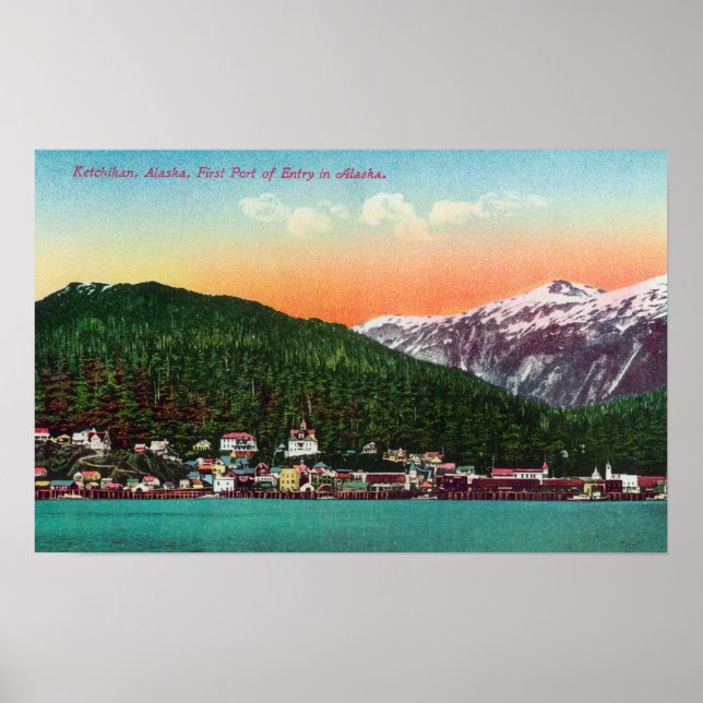 Erster Einstiegshafen in Alaska-Ansicht Poster (Vorne)