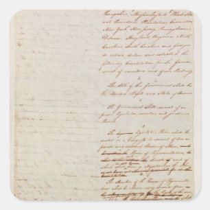 Erster Entwurf der Verfassung der USA Quadratischer Aufkleber