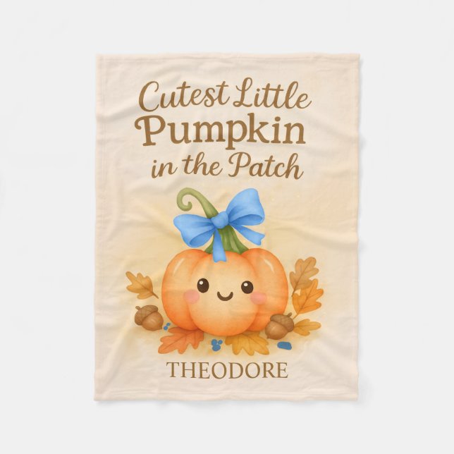 Erster Erntedank für Baby Boy mit Pumpkin Fleecedecke (Vorderseite)