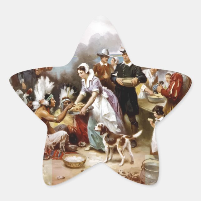 erster Erntedank Stern-Aufkleber (Vorderseite)