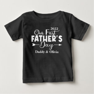 Erster Father's Day Schwarz Baby T-shirt