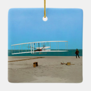 Erster Flug Wright Brüder Vintage Flugzeug Keramikornament