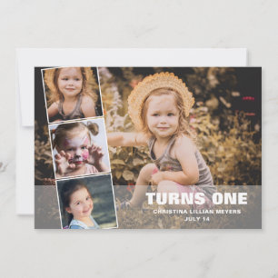 Erster Geburtstag 4 Foto Collage Birthda Card Feiertagskarte