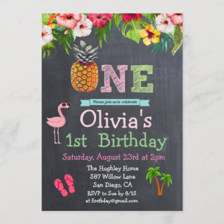 Erster Geburtstag Aloha Luau Tropische Einladung