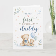 Erster Geburtstag als mein Daddy Watercolor Teddyb