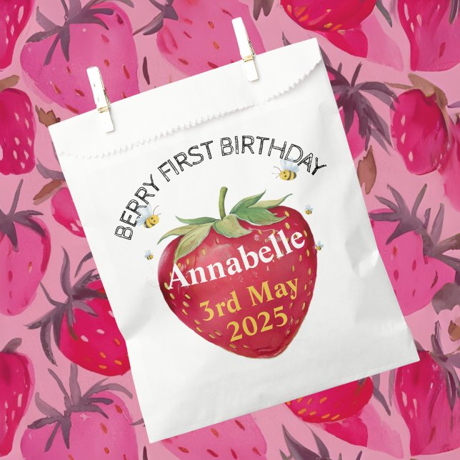 Erster Geburtstag Baby 1. Strawberry Niedlich Geschenktütchen (Von Creator hochgeladen)