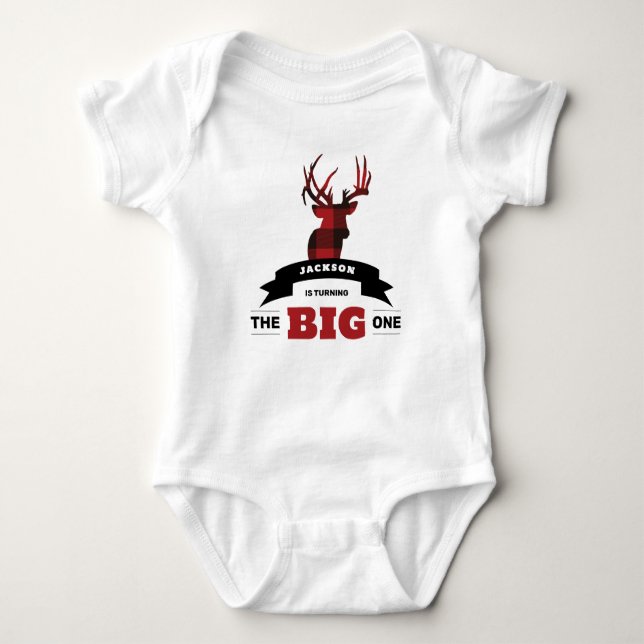 Erster Geburtstag Baby Bodysuit Jagdthema Strampler (Vorderseite)