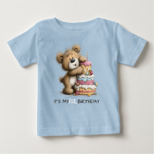 Erster Geburtstag Baby Junge Teddybär Geburtstagsk T-shirt