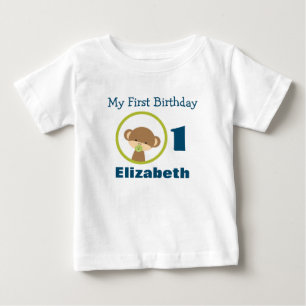Erster Geburtstag Baby Safari-Affe mit Schnuller T-shirt