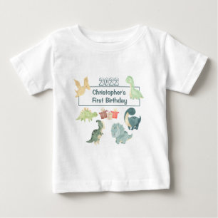 Erster Geburtstag Baby Süßer Dinosaurier Wasserfar T-shirt