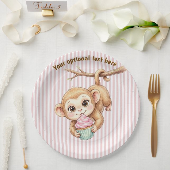 Erster Geburtstag Babyaffe Pappteller (Hochzeit)