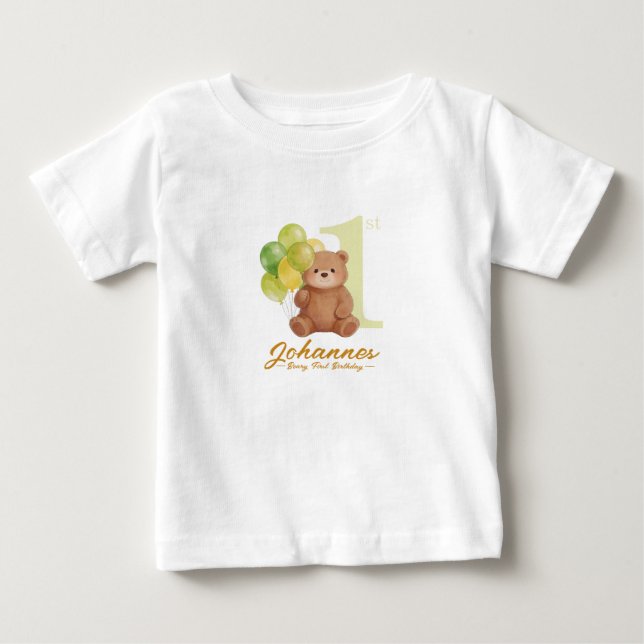 Erster Geburtstag Beary Baby T-shirt (Vorderseite)