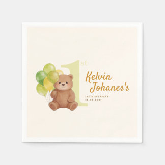 Erster Geburtstag Beary Serviette