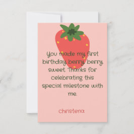 Erster Geburtstag Berry Sweet Dankeskarte