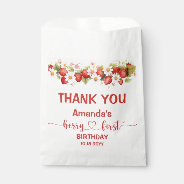 Erster Geburtstag Berry Sweet Geschenktütchen (Vorderseite)